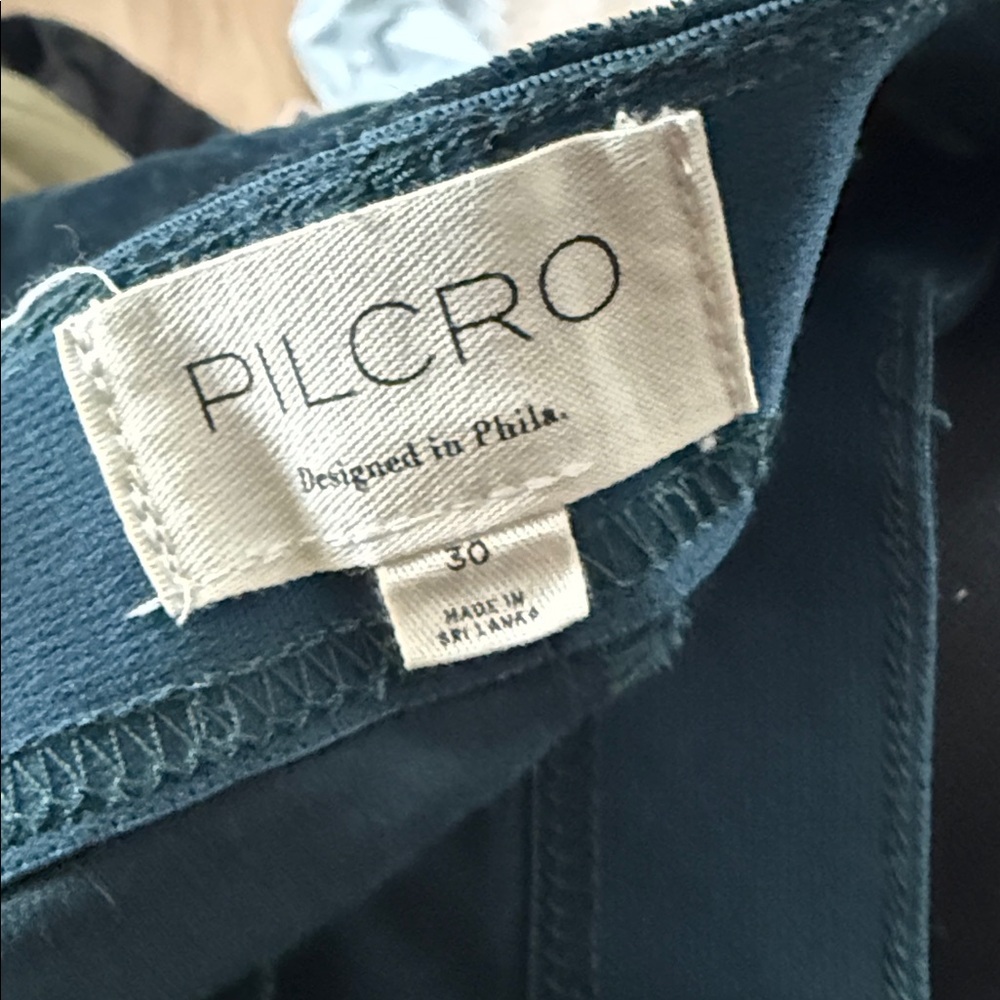 Anthropologie Pilcro Jewel Teal Wide Leg Corduroy Flare Pants Sz 30 - Picture 4 of 5